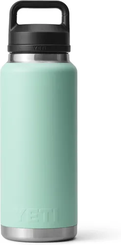 Vista 5 de YETI Rambler - Botella de 36 onzas, aislada al vacío, a prueba de fugas, de acero inoxidable con tapón para sorbos Aislamiento al vacío Verde mar