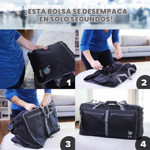 Vista 11 de Bago Travel Duffle Bag for Women & Men. Medium Duffel Bag for Traveling Todo negro