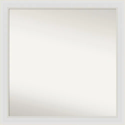 Vista 144 de Amanti Art Espejo de baño blanco para sobre el fregadero, 24 x 26 pulgadas, espejo rectangular blanco y blanco, marco de madera contemporáneo