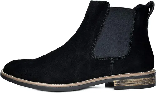 Vista 2 de Bruno Marc - Botines tipo Chelsea de gamuza y piel para hombre