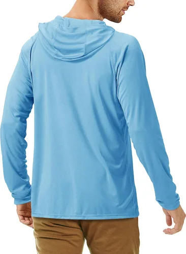 Vista 3 de Roadbox - Camisetas de pesca para hombres, FPU +50, de manga larga, con protección solar, con máscarasin máscara, para uso en exteriores, senderismo