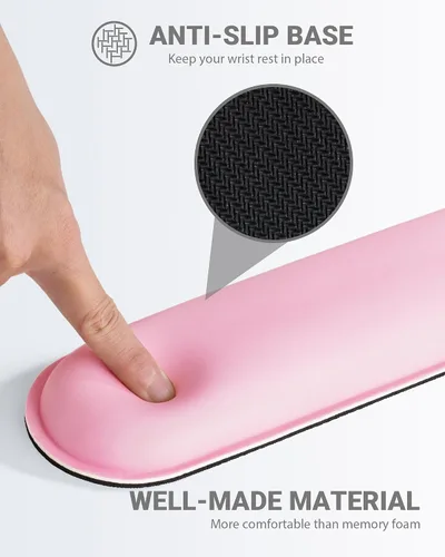 Vista 5 de Laborio Juego de Almohadilla de Ratón Ergonómica con Soporte para Muñeca, Juego de Reposamuñecas de Espuma Viscoelástica para Teclado, Almohadilla