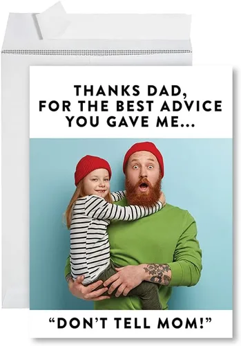 Vista 16 de Andaz Press Tarjeta de felicitación para el día del padre de 8.5 x 11 pulgadas con sobre, tarjeta jumbo para el día del padre de esposa, tarjeta