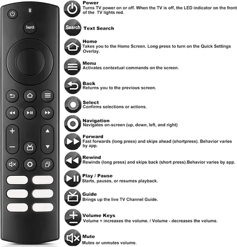 Vista 2 de Nuevo control remoto de repuesto para todos los televisores inteligentes Toshiba e Insignia Smart TV con 6 botones de acceso directo - Sin función