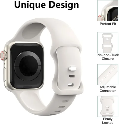 Vista 2 de Paquete de 6 correas deportivas compatibles con Apple Watch 10 de 1.575 in 1.496 in 1.614 in 1.654 in 1.732 in 1.772 in 1.811 in 1.929 in, correa