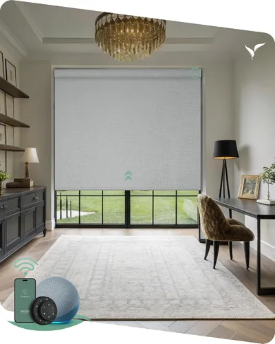 Vista 16 de Yoolax Persianas motorizadas con control remoto, persianas inteligentes opacas con control remoto, cortinas eléctricas compatibles con Alexa
