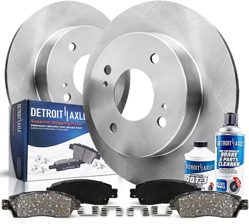 Vista 18 de Detroit Axle - Kit de freno delantero de 6 piezas para Volkswagen Jetta Golf Eos Audi A3 Quattro, Rotores de freno de disco, Pastillas de freno