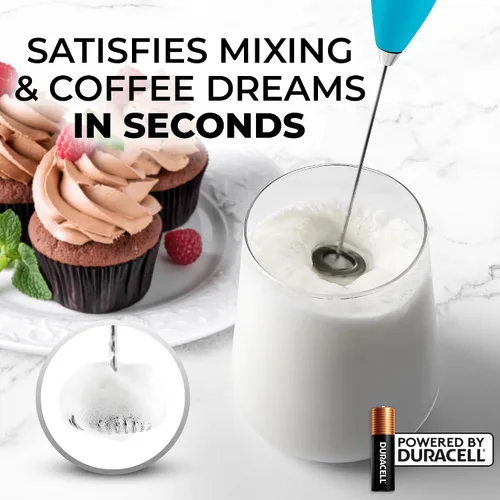 Vista 137 de Zulay Milk Boss Espumador de leche potente manual, hace espuma para latte, batidor para mezclar bebidas, café, miniespumador para capuchino, frappé