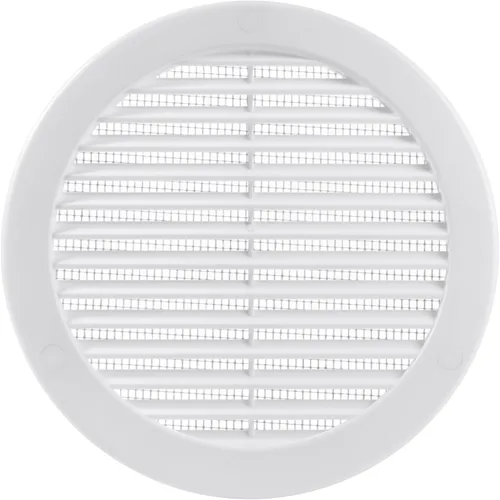 Vista 20 de Medida de apertura de 3'' x 3'' pulgadas / Rejilla externa de ventilación cuadrada blanca con malla protectora - Registro de plástico ligero Blanco