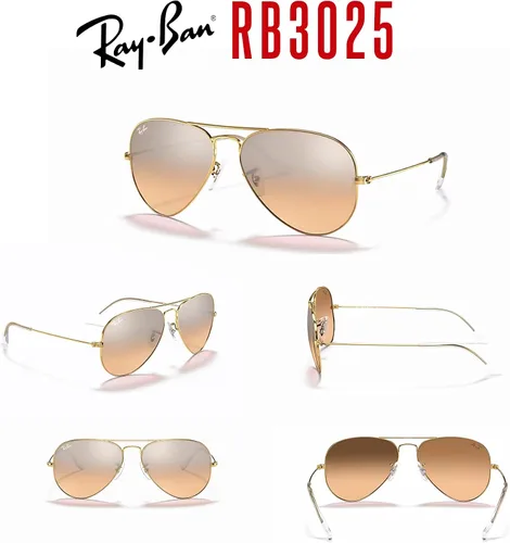 Vista 104 de Ray-Ban RB3025 - Lentes de sol de aviador de metal para hombre y mujer + paquete con kit de cuidado de gafas iWear de diseñador
