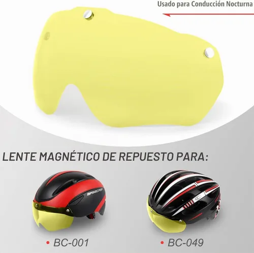 Vista 4 de Bike Helmet Goggles Visor Shield, Removable/Detachable Magnetic Visor Goggles Shield Only for Cycling Helmet in Model BC-001