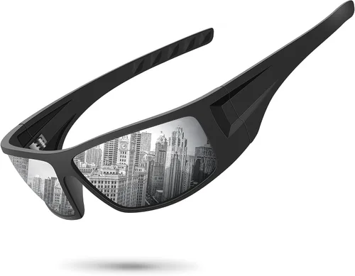 Vista 24 de Gafas de sol deportivas polarizadas para hombres y mujeres con marco irrompible para ciclismo, pesca, lentes envolventes, protección UV400