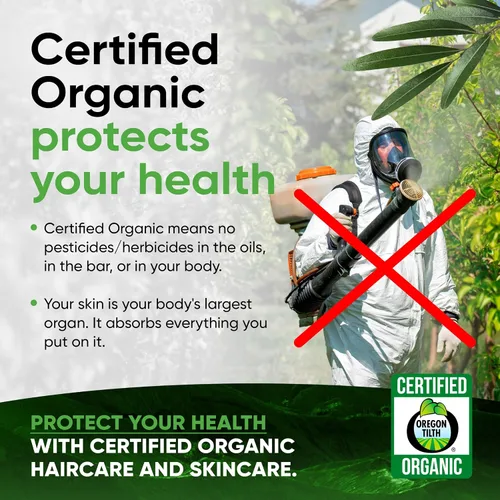 Vista 7 de Barra de champú orgánica certificada para cabello seco a normal, romero y moringa, aloe y aceite de oliva virgen extra para nutrición, ingredientes