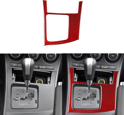 Vista 15 de Accesorios de fibra de carbono suave real para interior de coche, panel de cambio de marchas, cubierta de cenicero, calcomanía negra compatible