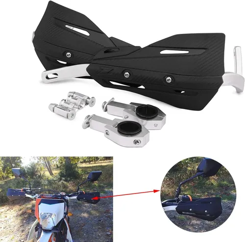 Vista 3 de JFG RACING Protectores de Mano para Dirt Bike, Protectores de Mano de Motocicleta 7/8'' y 1 1/8'' de Aluminio Universales para Dirt Pit Bike MX Negro