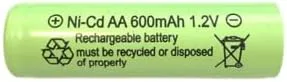 Vista 2 de AA tamaño NiCd AA 600mAh 1.2V baterías recargables para lámpara solar luz solar (12-PCS 600mAh verde)