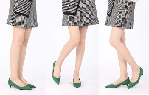 Vista 6 de Zapatos de tacón de gatito para mujer, clásicos, cerrados, puntiagudos, de 2 pulgadas, sin cordones, formal, para oficina, trabajo, boda, zapatos