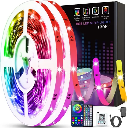 Vista 14 de Tenmiro - Tira de luces LED de 50 pies, tira de luces LED inteligente con sincronización de música, cambio de color, control de aplicación y control