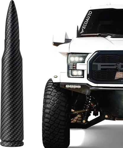 Vista 12 de EcoAuto Badass Bullet - Antena de repuesto para Dodge Ram y Ford F150 F250 F350 Super Duty Raptor Bronco Trucks – Diseño antirrobo – Antena de radio