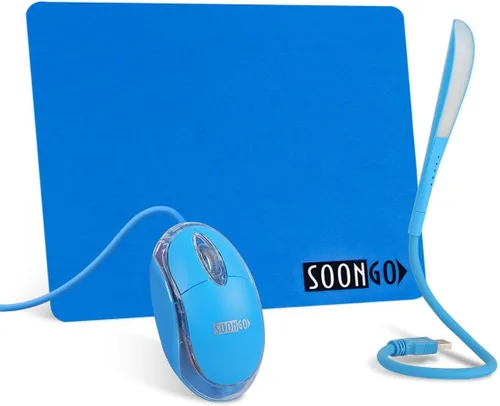 Vista 14 de SOONGO - Ratones ópticos con cable USB para computadora portátil, color negro, cable de 4.9 ft