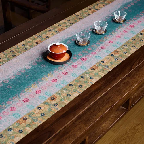 Vista 23 de Extra Long 2-Piece Table Runner Set 118, Waterproof Banquet Table Decor, Double Sided Event Cloth, Heavy Duty Tea Mat, Washable Reversible Brocade