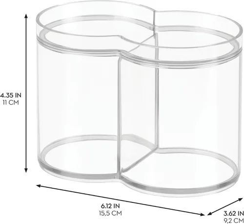 Vista 2 de Organizador de baño InterDesign con varios niveles y diseño transparente; mide 12 pulgadas y es adecuado para cosméticos, maquillaje, vitaminas