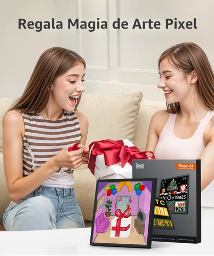 Vista 7 de Divoom Pixoo-64 - Marco Digital WiFi de Pixeles en la Nube con Control de APP, Marco de Pantalla LED de 64 X 64 Paneles para Decoración de Sala