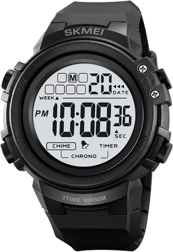 Vista 10 de IJAHWRS Reloj deportivo digital para hombre, pantalla LED impermeable y a prueba de golpes, reloj electrónico, negro