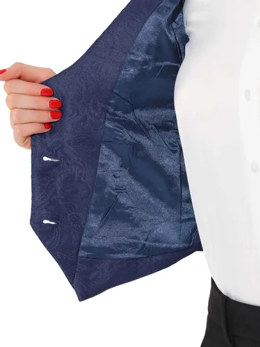 Vista 5 de Allegra K Chaleco vintage para mujer con botones y bolsillos