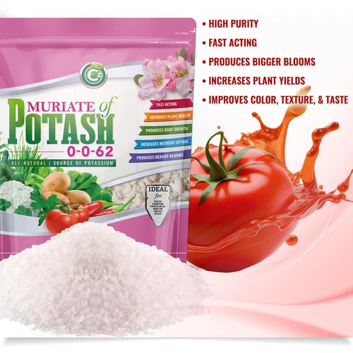 Vista 3 de Muriate of Potash 0-0-62 Fertilizante fabricado en Estados Unidos - MOP Potasio Plant Food para plantas de interior/exterior, jardines de flores