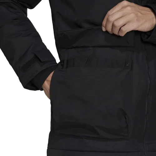 Vista 5 de adidas Parka con capucha Utilitas para hombre, Negro