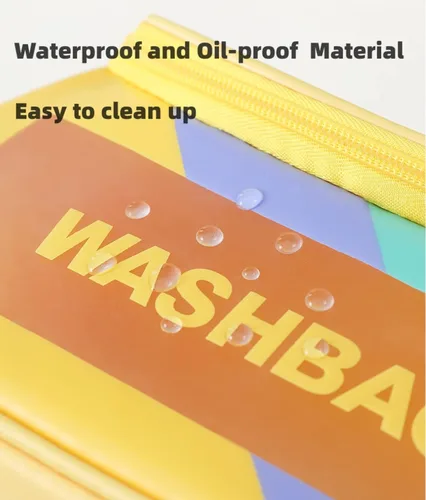 Vista 5 de LEJN Neceser Bolsa de viaje Bolsa de maquillaje resistente al agua Bolsa de cosméticos Organizador de viaje Contenedor de tamaño completo Artículos