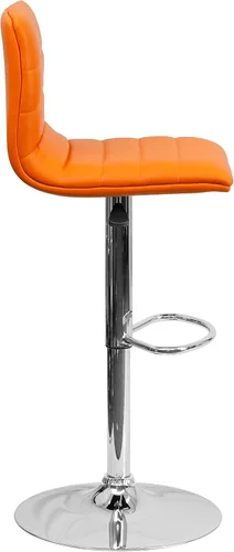 Vista 15 de Flash Funiture silla de bar ajustable con base cromada, Vinilo, Gris