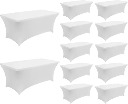 Vista 18 de Fivenl Cubierta de Mesa Mantel de Spandex de 6 Pies para Mesas Plegables Cubierta de Mesa Rectangular Ajustada Lavable Resistente a las Arrugas