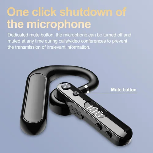 Vista 6 de Auricular de teléfono Bluetooth individual 48 horas auricular una pieza de oreja abierta Bud aire conducción ósea sin oído auriculares inalámbricos