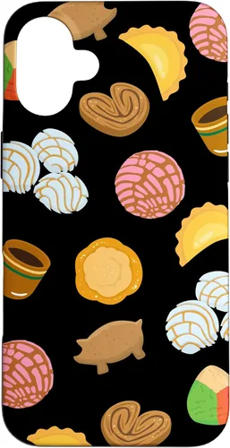 Vista 23 de Conchas Pan Dulce Patrón Negro Teléfono Caja Latina Regalo Caso para iPhone 17