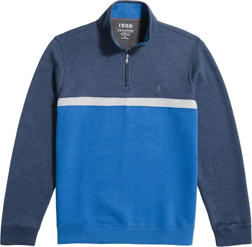 Vista 4 de IZOD Sudadera grande y alta de forro polar con cremallera de un cuarto de rendimiento para hombre