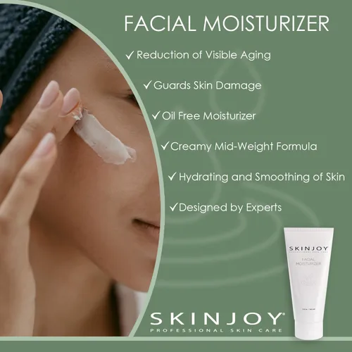 Vista 2 de Skinjoy Hidratante facial para piel seca, con ácido hialurónico, colágeno, aloe, productos para el cuidado de la piel facial, cuidado de la piel