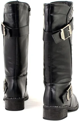 Vista 7 de Milwaukee Leather MBL9423 Botas con tachuelas negras para mujer