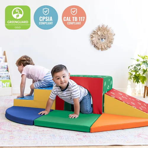 Vista 5 de ECR4Kids Escalador de zona blanda de Lincoln Tunnel, juego de juegos para niños pequeños, surtido, 9 piezas