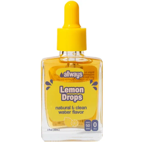 Vista 26 de Allways Drops Potenciador de agua natural de cereza negra Sin azúcar, cero calorías, fruta de monje endulzada Botella de vidrio para hidratación