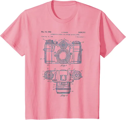 Vista 10 de Fotografía amante regalo cámara vintage esquema camiseta Negro