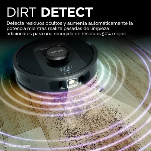 Vista 2 de Shark PowerDetect Robot Aspiradora con base autovaciante con tecnología NeverStuck, limpieza profunda automática en alfombras y suelos duros