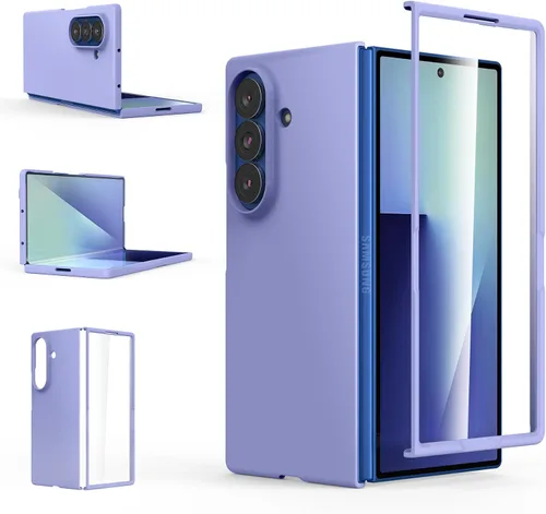 Vista 10 de Foluu Funda Slim Fit para Samsung Galaxy Z Fold 5, con protector de pantalla frontal integrado, cubierta protectora de PC mate ultradelgada