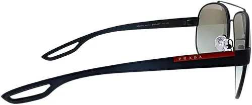 Vista 3 de Prada Linea Rossa PS 55QS DG00A7 - Lentes de sol Pilot de metal negro con lente gradiente gris
