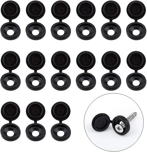 Vista 17 de INCREWAY 100 tapas de plástico para tornillos y arandelas plegables M3, cubiertas decorativas (negro)