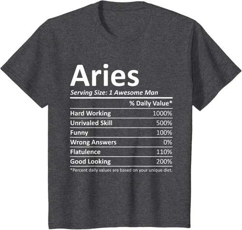 Vista 22 de ARIES Nutrition - Camiseta divertida de regalo con nombre personalizado para cumpleaños, Negro, S