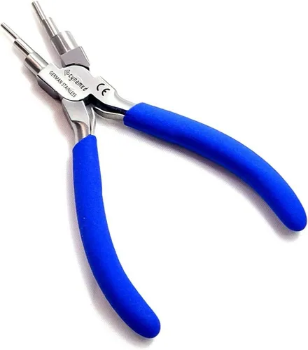 Vista 8 de Cynamed Alicates de acero inoxidable alemán 6 en 1, alicates formadores de bucle con mango antideslizante y cómodo para bucles y anillos de salto