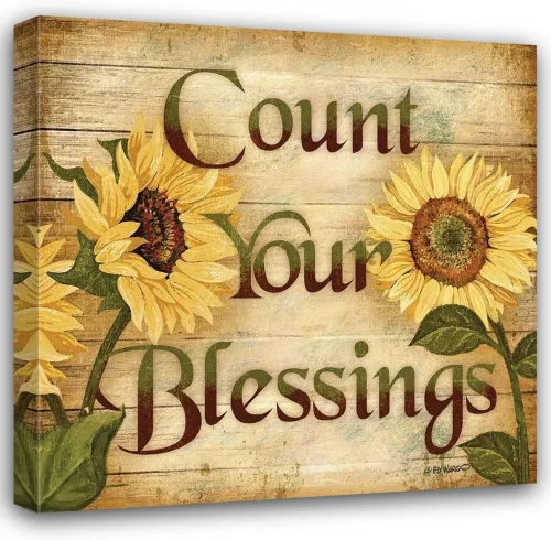 Vista 8 de ArtDirect Count Your Blessings 15x15 Black Modern Wood Framed with Double Matting Museum Art Print by Wargo, Ed