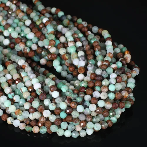 Vista 21 de 180 piezas 2mm Cuentas de piedras preciosas de turquesa africana natural facetada redonda suelta para hacer joyas